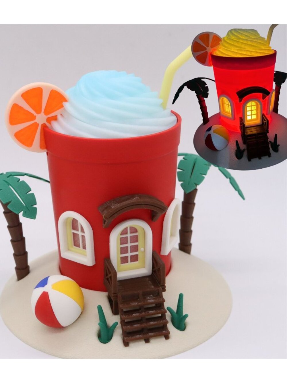 Summer Drink Illuminated Fairy House Night Light Battery Tea Light Holder